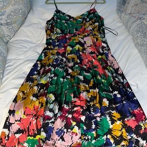 J. Crew Bright Floral silk midi dress